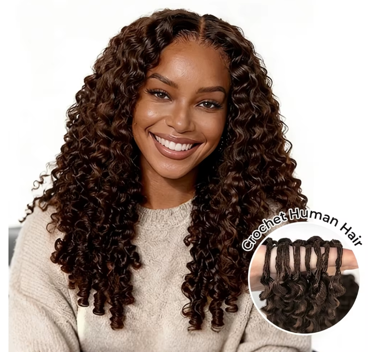 14″ – 24″ #2 Burmese Curly Human Hair Crochet Hair
