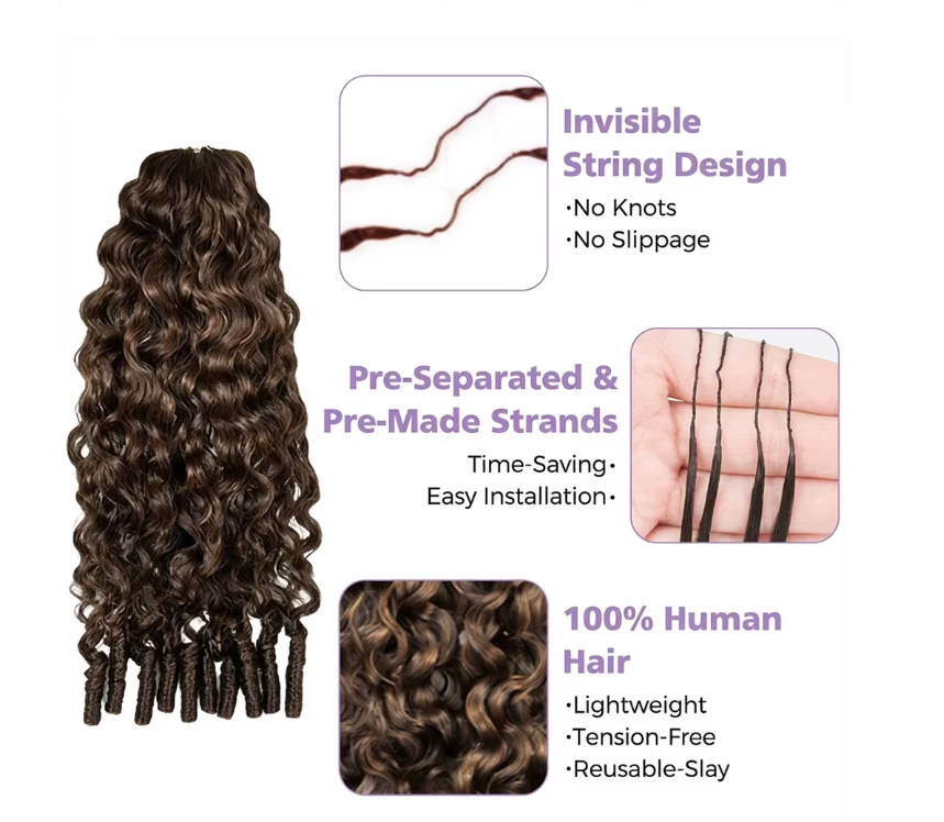 14″ – 24″ #2 Burmese Curly Human Hair Crochet Hair