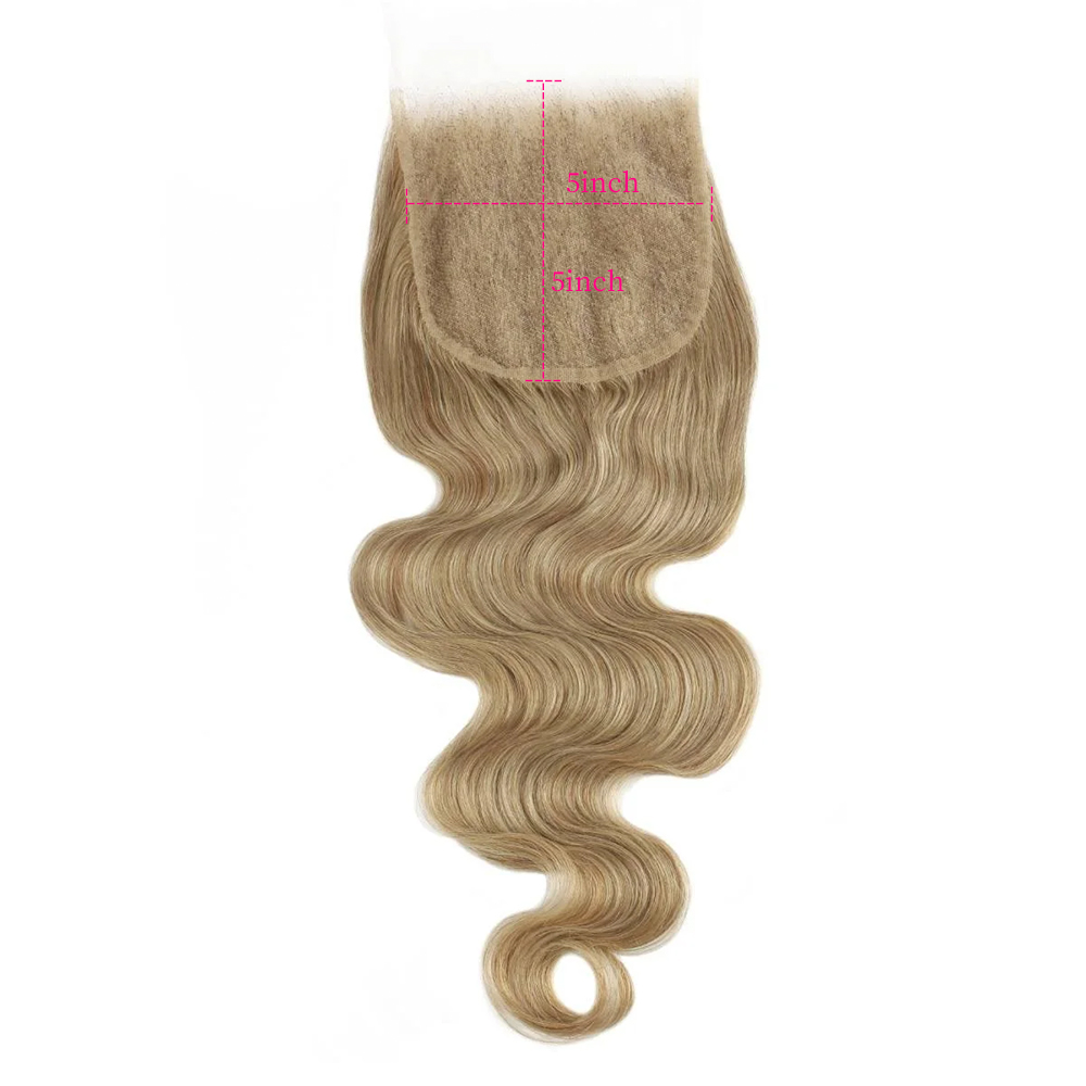 10″ – 20″ Honey Blonde Color Body Wave Human Hair 5*5 Lace Closure