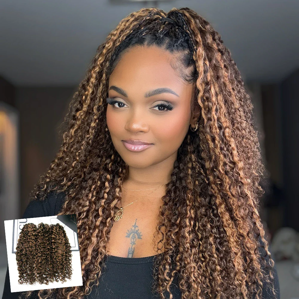 14″ – 24″ #2/30 Deep Wave Human Hair Crochet Hair