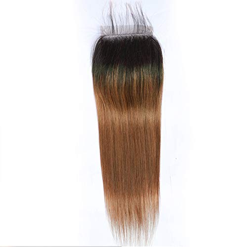 10″ – 20″ #1B/30 Color Straight Human Hair 4*4 Lace Closure