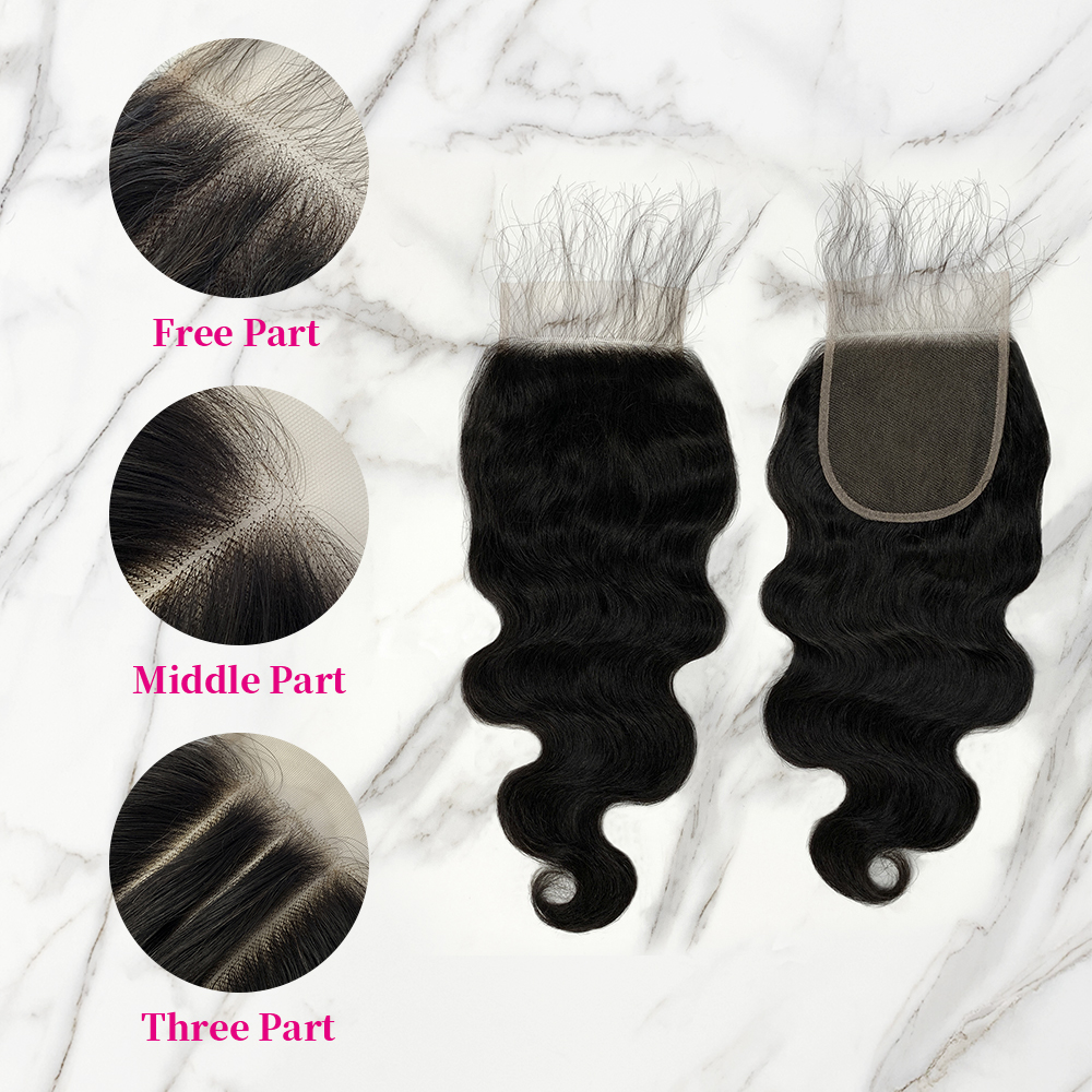 10″ – 20″ Natural Black Color Body Wave Human Hair 5*5 Lace Closure