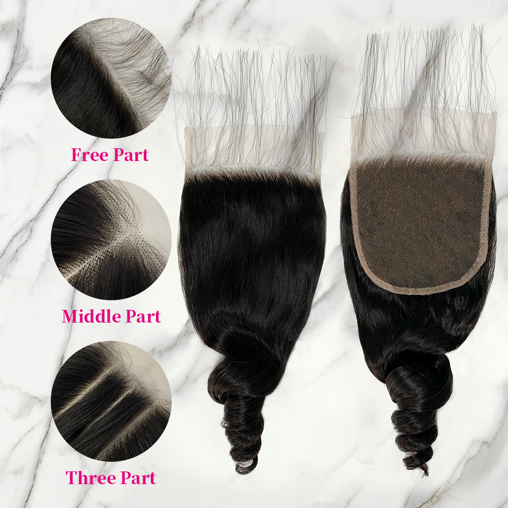 10″ – 20″ Natural Black Color Loose Wave Human Hair 5*5 Lace Closure
