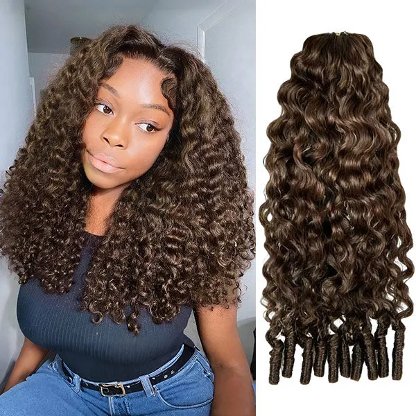 14″ – 24″ #4 Burmese Curly Human Hair Crochet Hair