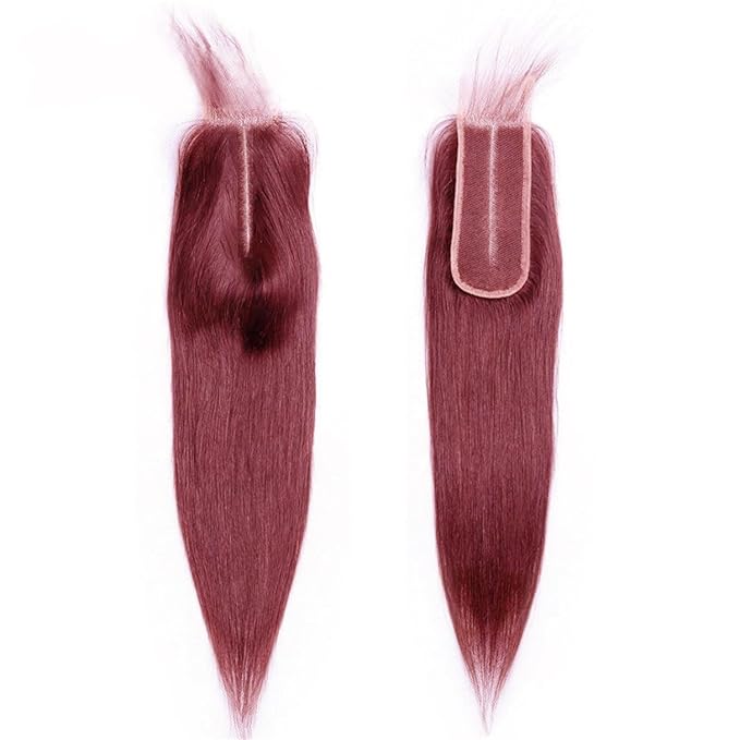 10″ – 20″ #99J Color Natural Straight Human Hair 2*6 Lace Closure
