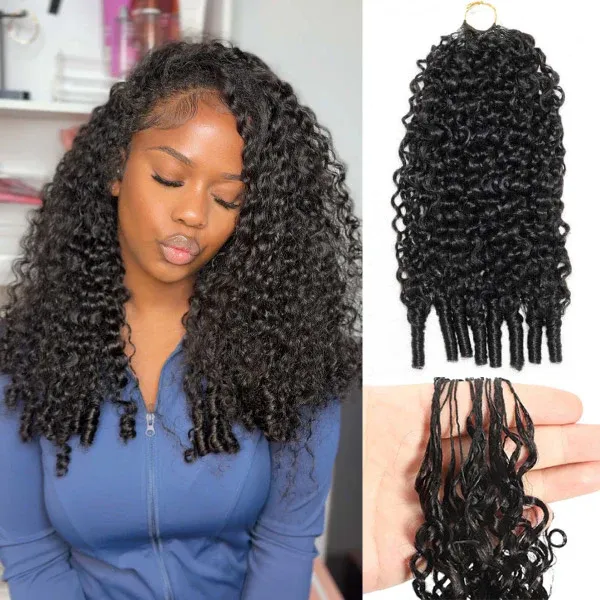 14″ – 24″ Natural Color Burmese Curly Human Hair Crochet Hair