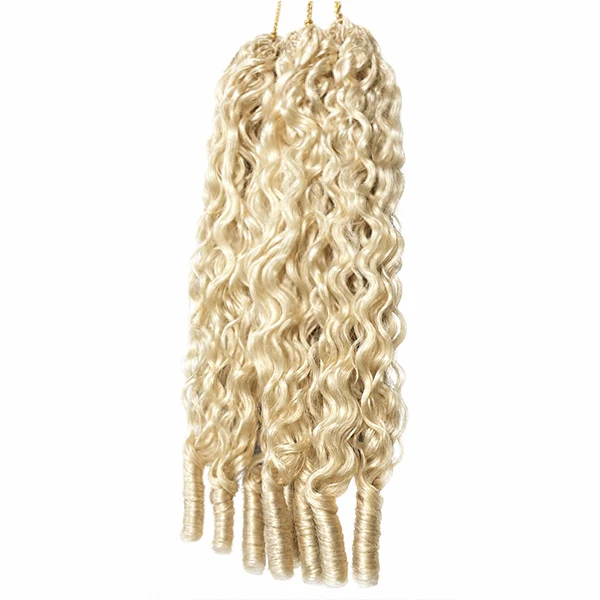 14″ – 24″ #1B/613 Burmese Curly Human Hair Crochet Hair