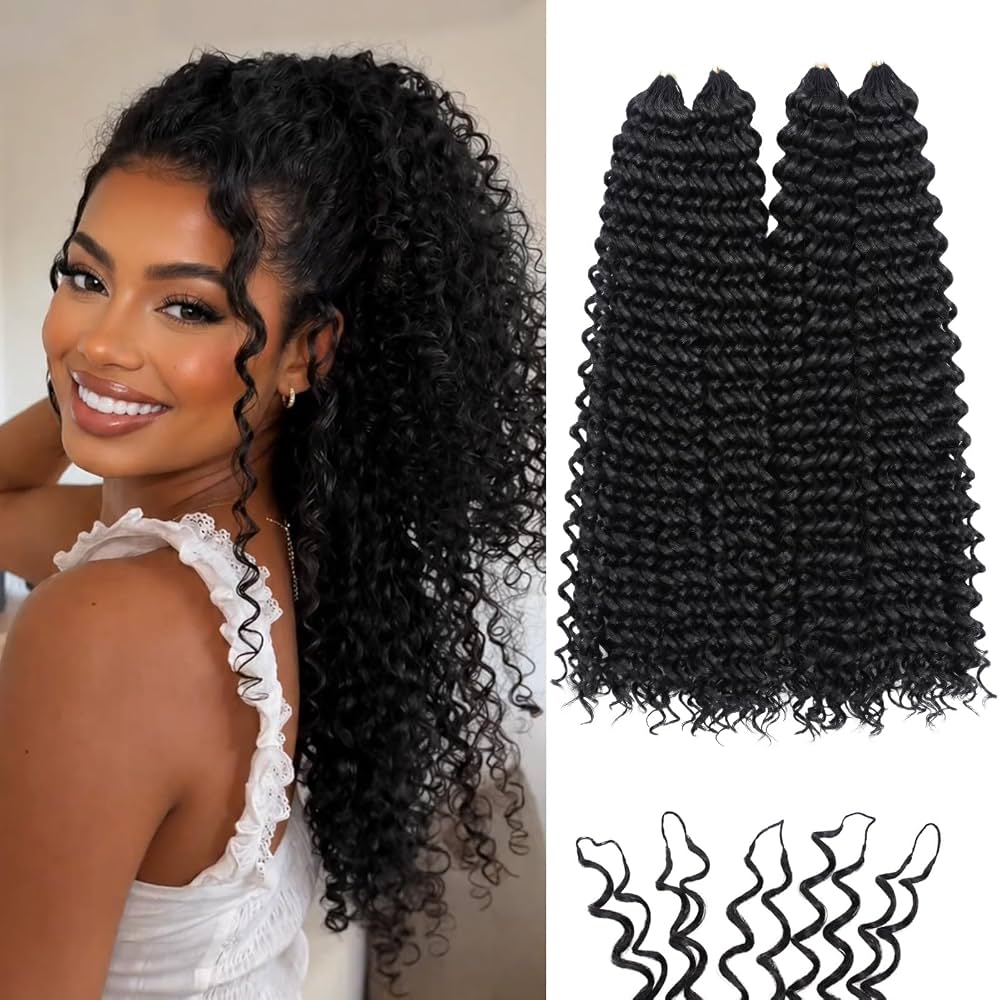 14″ – 24″ Natural Color Jerry Curly Human Hair Crochet Hair