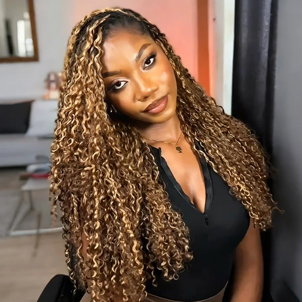 14″ – 24″ #4/27 Burmese Curly Human Hair Crochet Hair