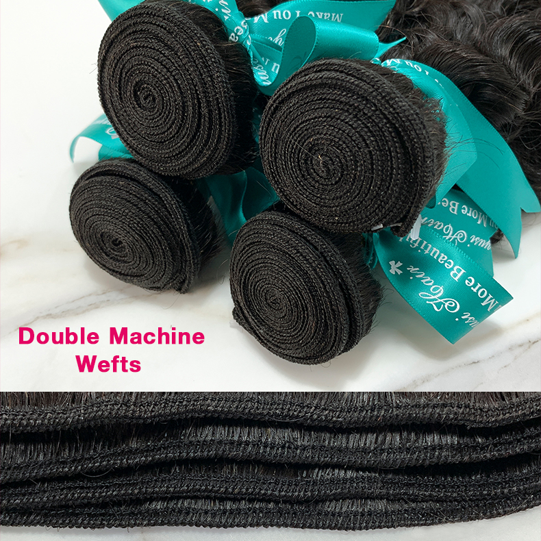 4 Bundles 10″ – 40″ Natural Black Color Deep Curly Human Hair Bundle