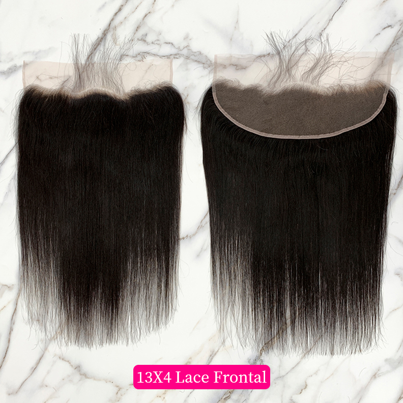 10″ – 20″ Natural Black Color Straight Human Hair 13*4 Lace Frontal with Pre Plucked Natural Hairline