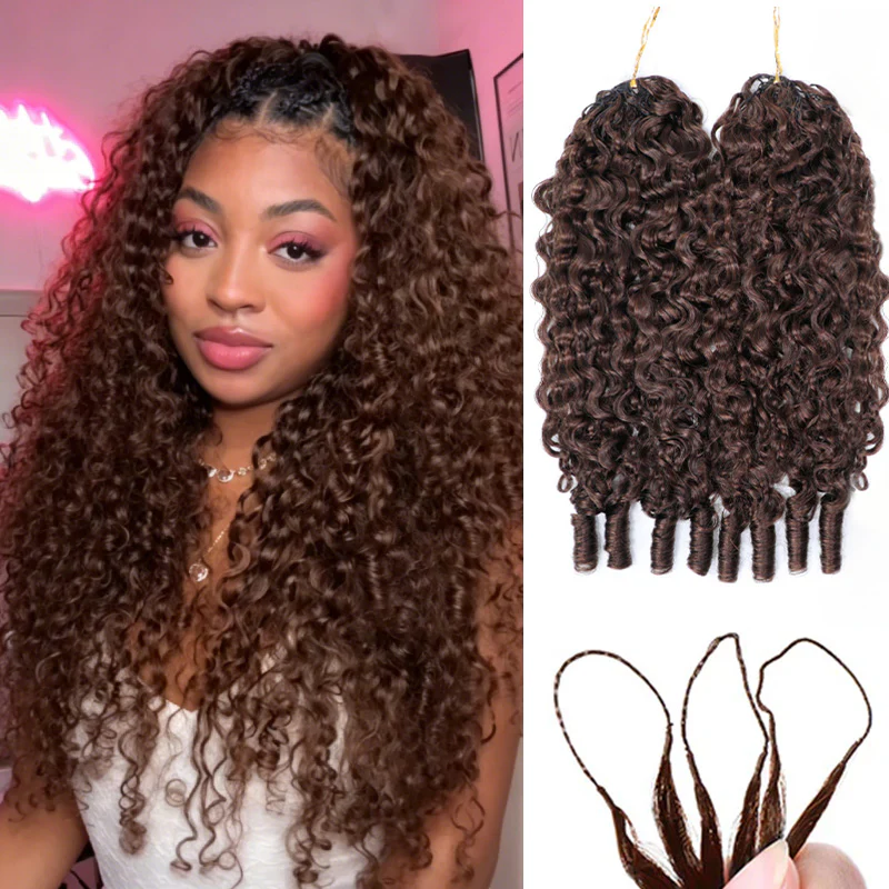 14″ – 24″ #4 Burmese Curly Human Hair Crochet Hair