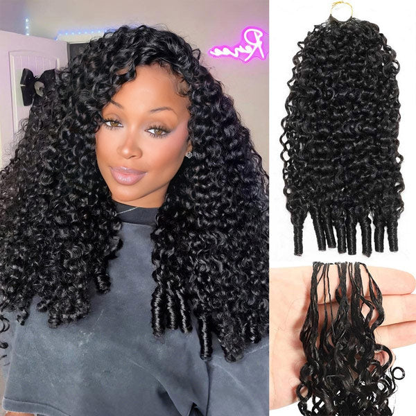 14″ – 24″ Natural Color Burmese Curly Human Hair Crochet Hair