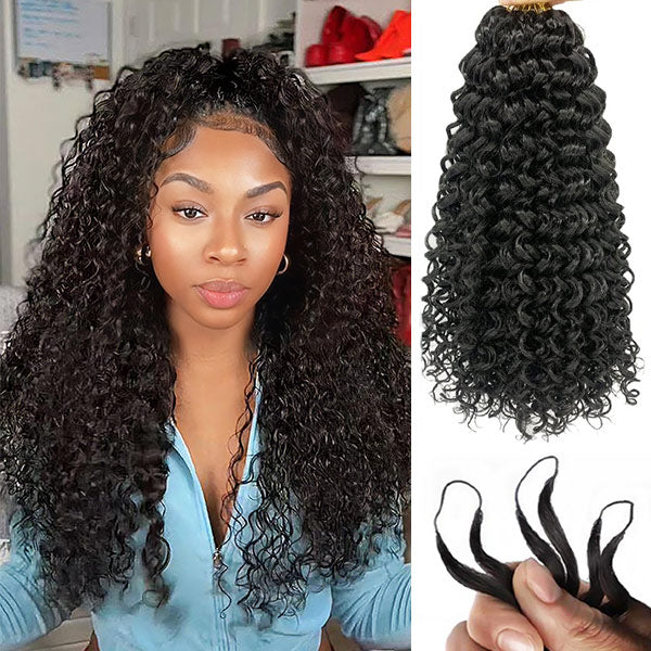 14″ – 24″ Natural Color Water Wave Human Hair Crochet Hair