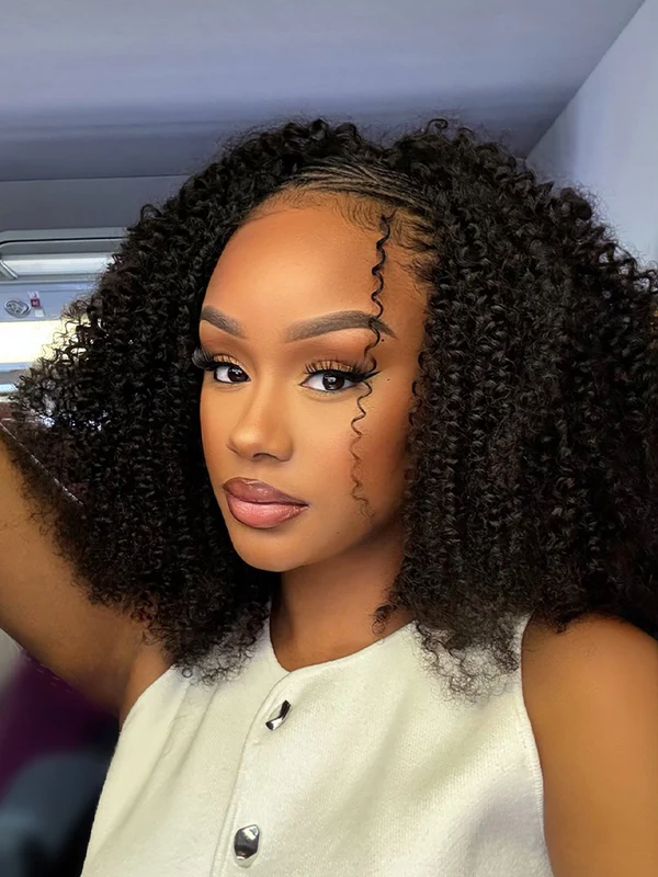 14″ – 24″ Natural Color Afro Curly Human Hair Crochet Hair