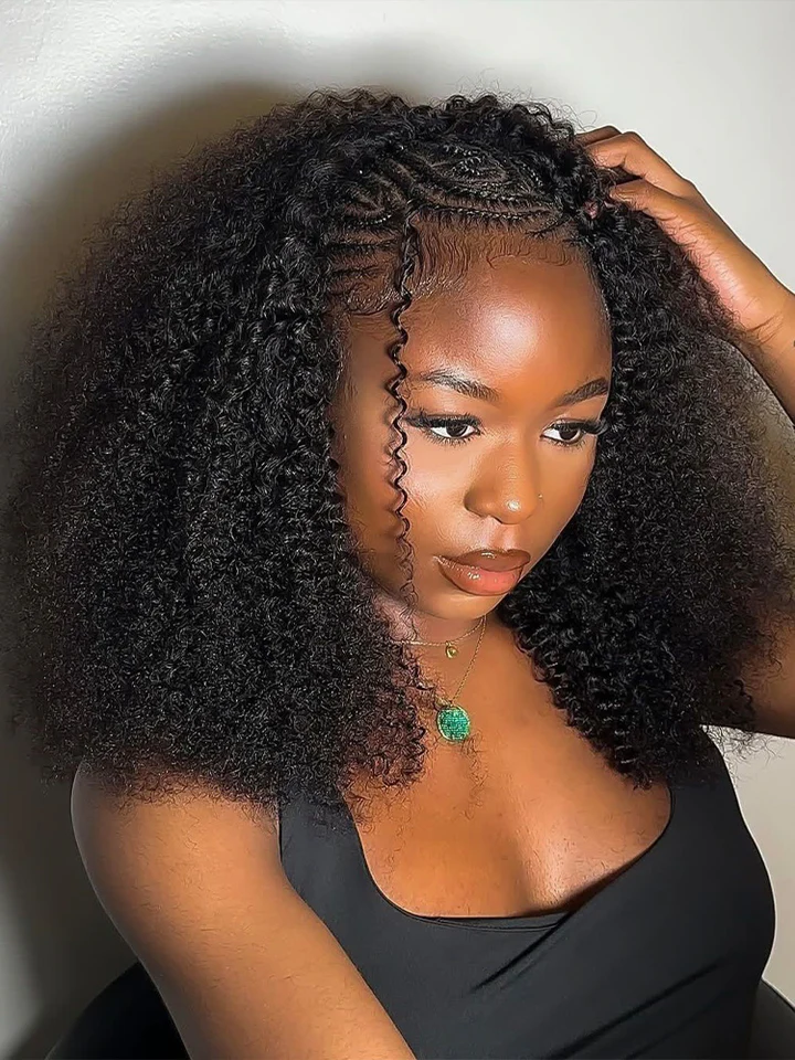 14″ – 24″ Natural Color Afro Curly Human Hair Crochet Hair