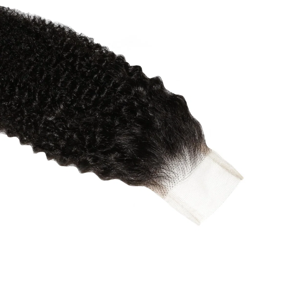 10″ – 20″ Natural Black Color Afro Kinky Curly Human Hair 2*6 Lace Closure