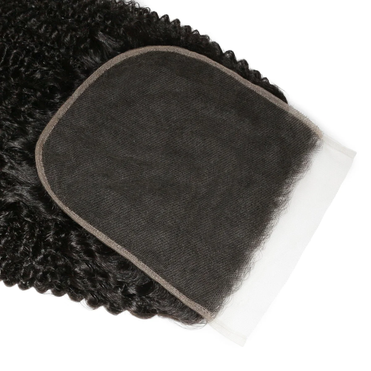 10″ – 20″ Natural Black Color Afro Kinky Curly Human Hair 7*7 Lace Closure