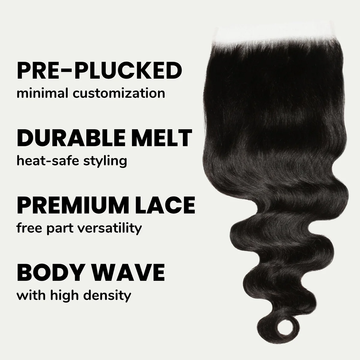 10″ – 20″ Natural Black Color Body Wave Human Hair 7*7 Lace Closure