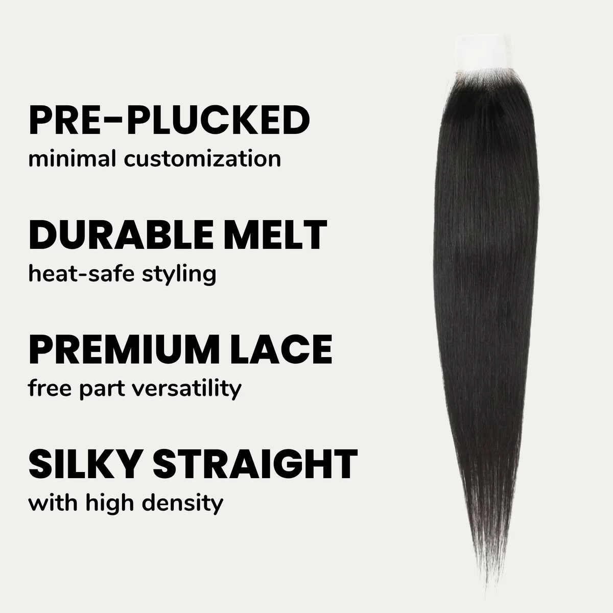 10″ – 20″ Natural Black Color Straight Human Hair 2*6 Lace Closure
