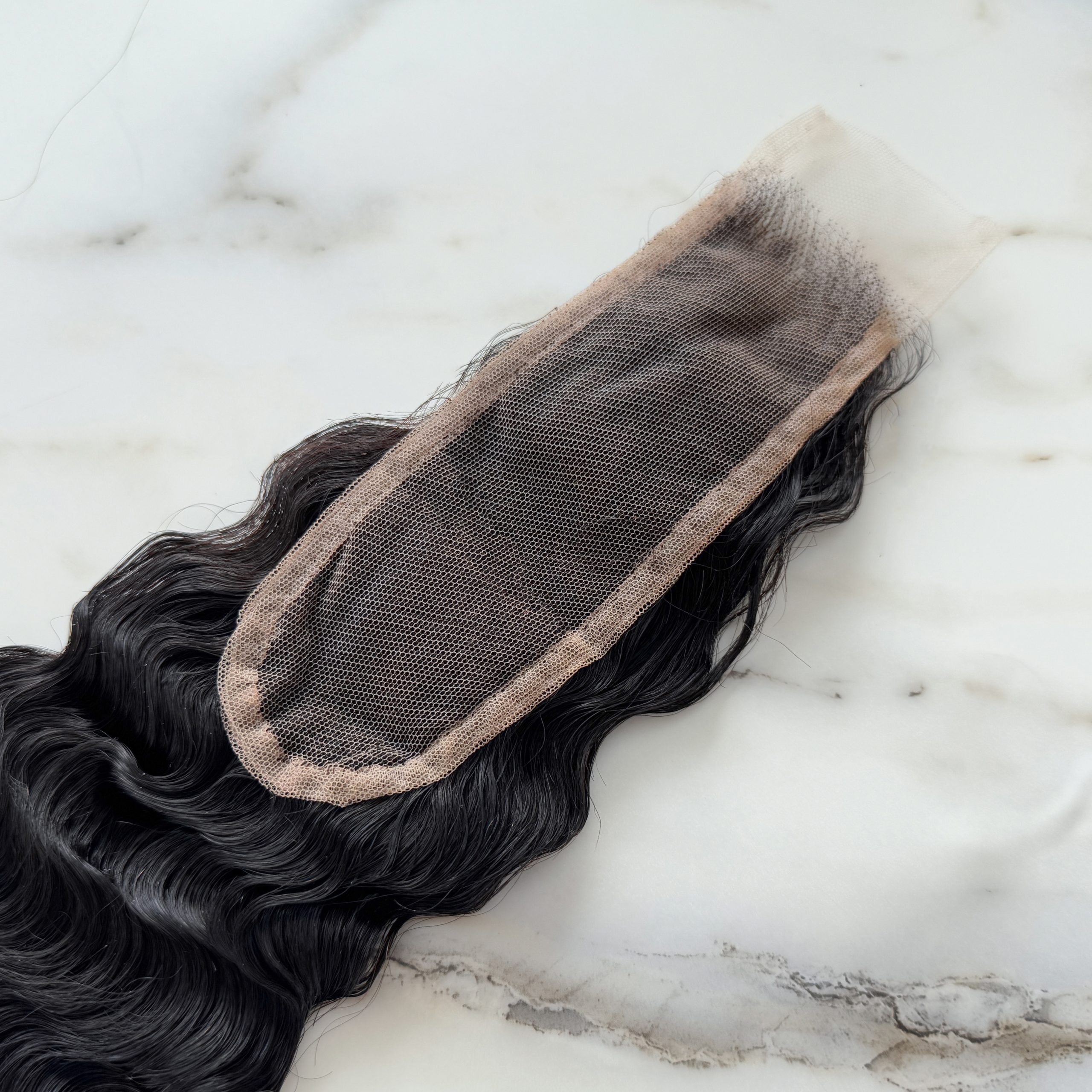10″ – 20″ Natural Black Color Burmese Curly Human Hair 2*6 Lace Closure