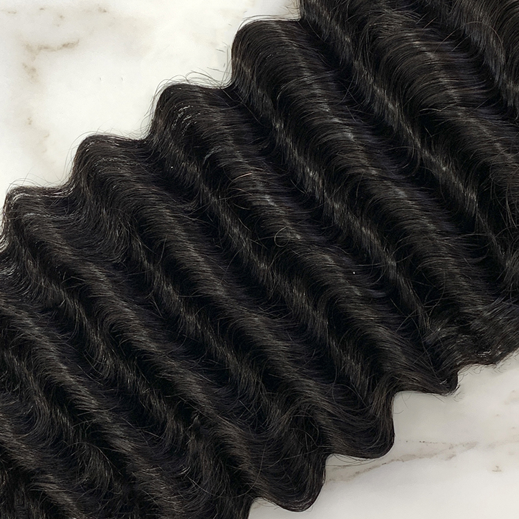 10″ – 20″ Natural Black Color Deep Wave Human Hair 4*4 Lace Closure
