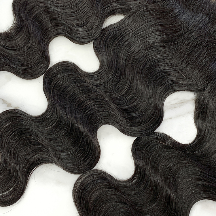 10″ – 20″ Natural Black Color Body Wave Human Hair 13*4 Lace Frontal with Pre Plucked Natural Hairline