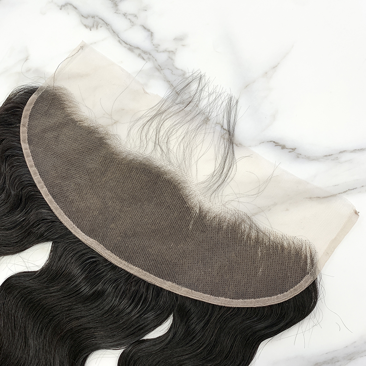10″ – 20″ Natural Black Color Body Wave Human Hair 13*4 Lace Frontal with Pre Plucked Natural Hairline