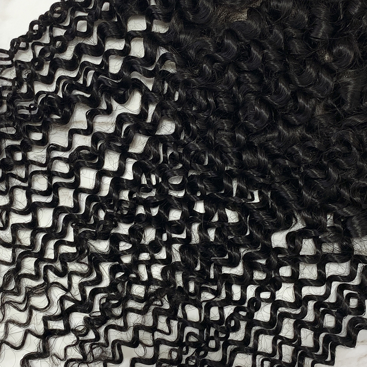 10″ – 20″ Natural Black Color Deep Curly Human Hair 13*6 Lace Frontal with Pre Plucked Natural Hairline