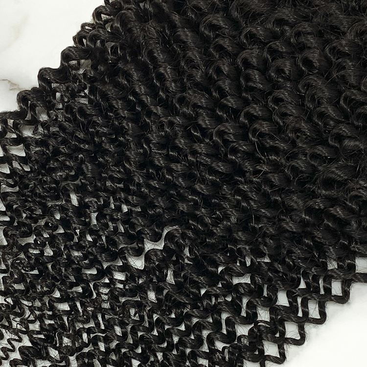 10″ – 20″ Natural Black Color Kinky Curly Human Hair 5*5 Lace Closure