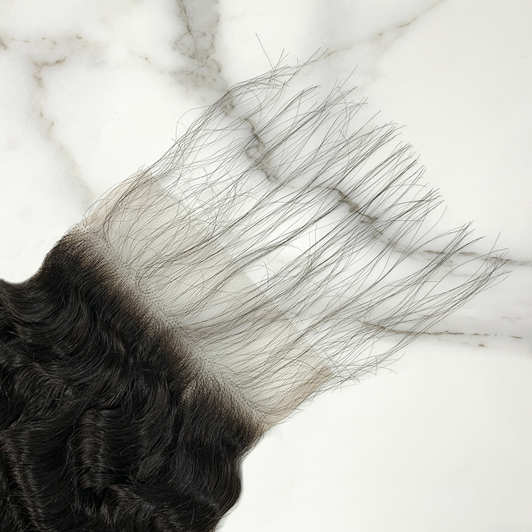 10″ – 20″ Natural Black Color Deep Wave Human Hair 5*5 Lace Closure