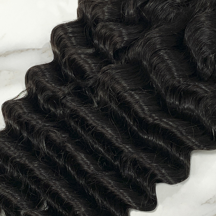 10″ – 20″ Natural Black Color Deep Wave Human Hair 5*5 Lace Closure