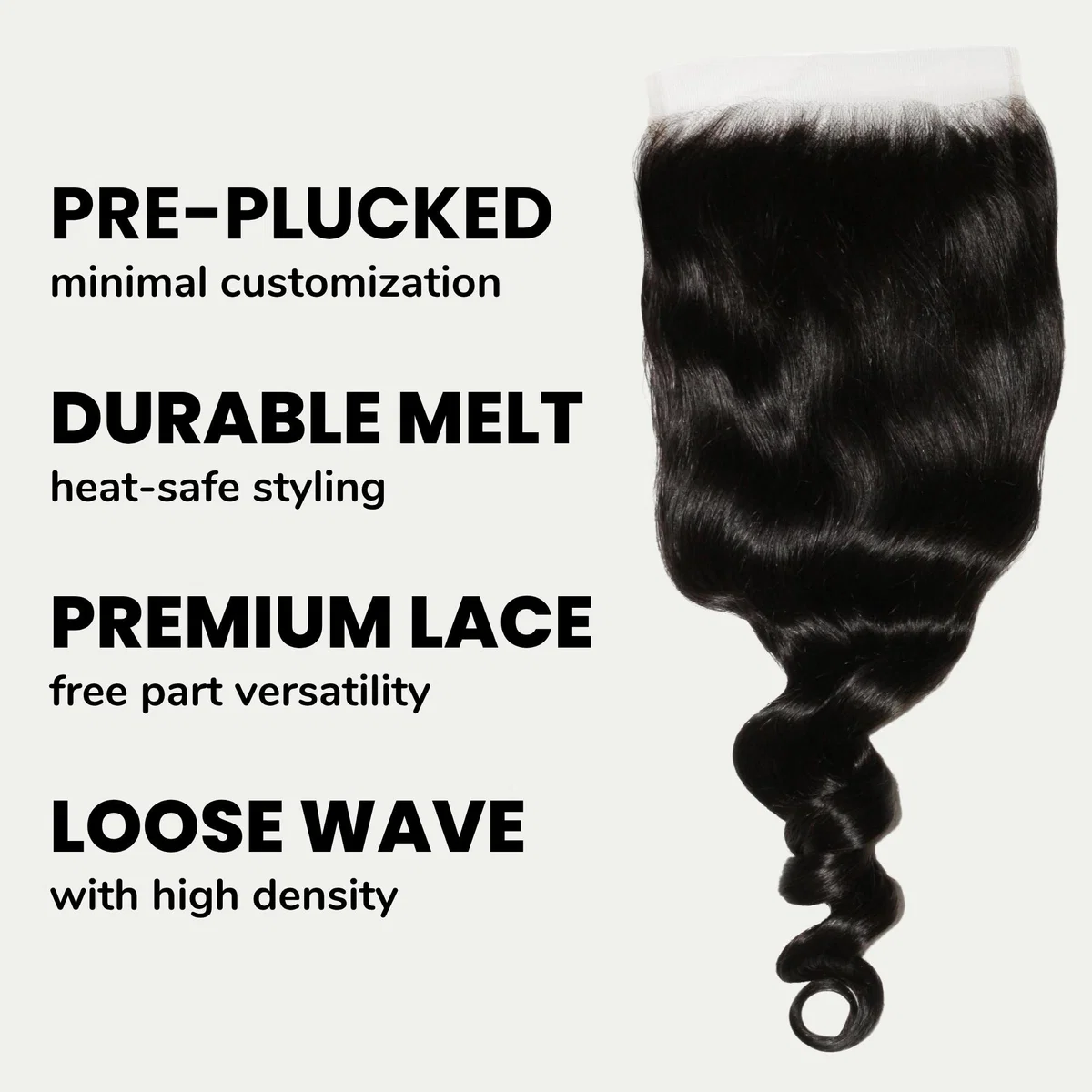 10″ – 20″ Natural Black Color Afro Kinky Curly Human Hair 6*6 Lace Closure