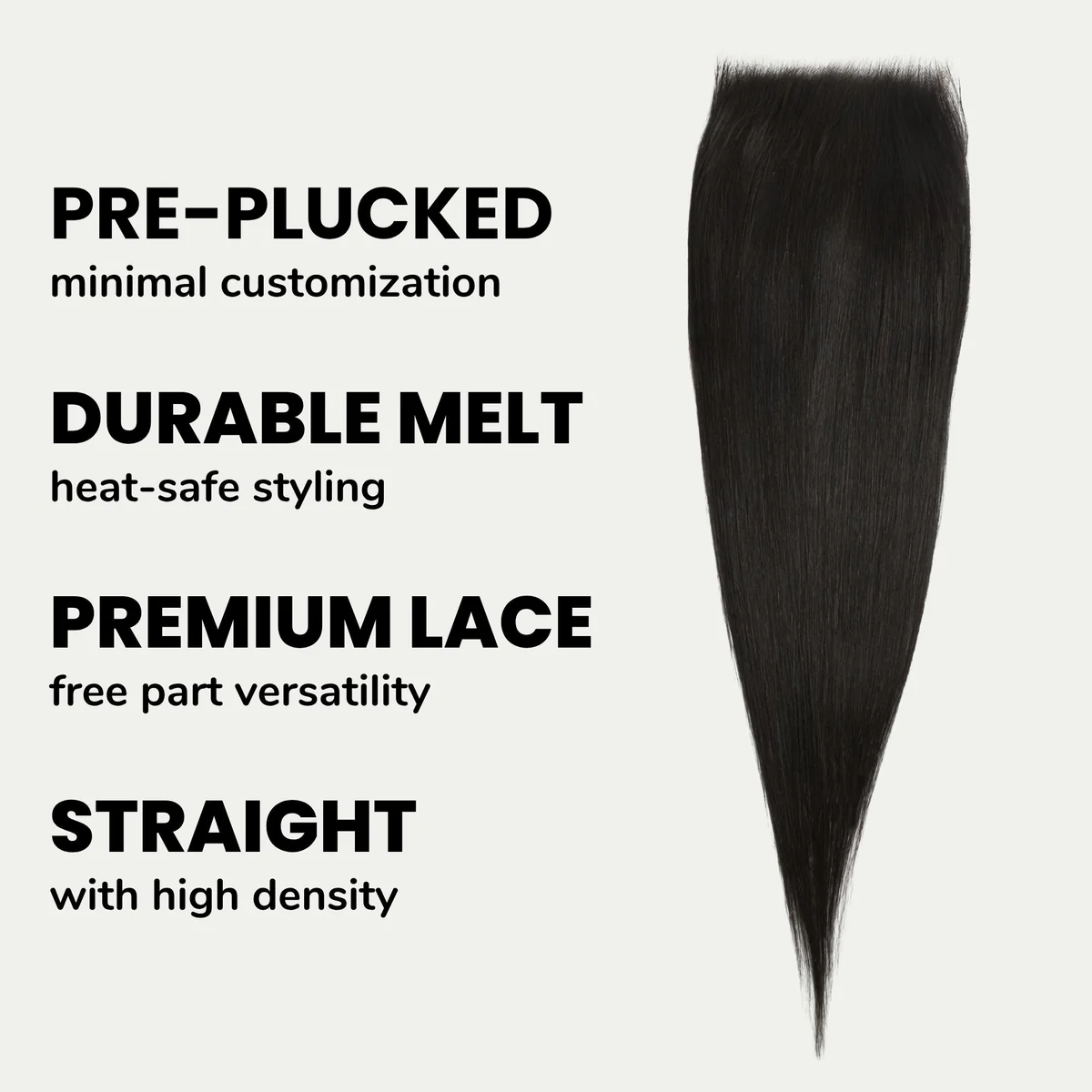 10″ – 20″ Natural Black Color Straight Human Hair 6*6 Lace Closure