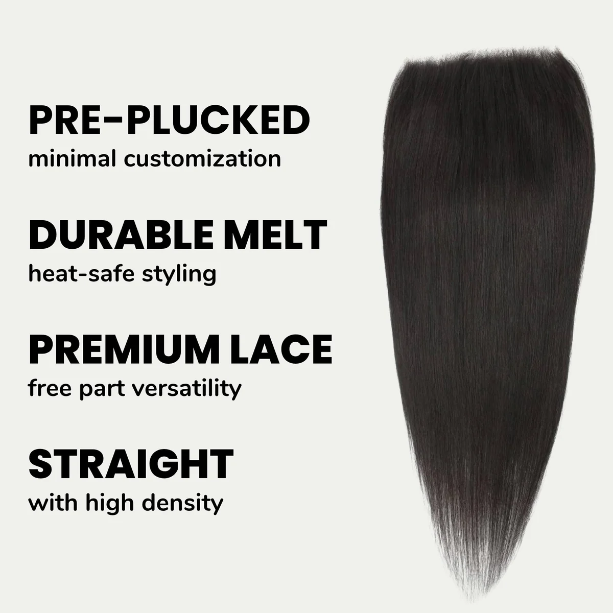 10″ – 20″ Natural Black Color Straight Human Hair 7*7 Lace Closure