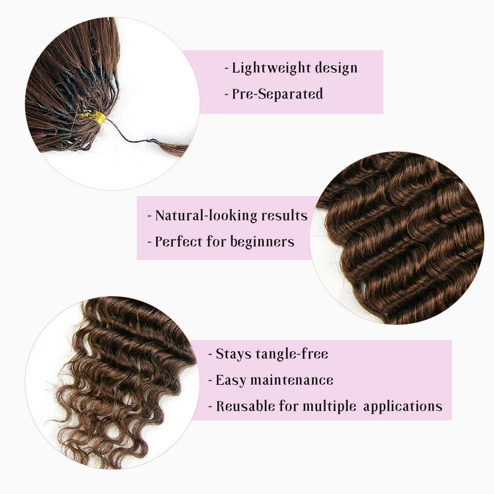 14″ – 24″ #4 Deep Wave Human Hair Crochet Hair