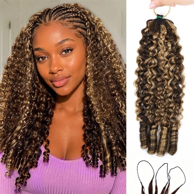 14″ – 24″ #4/27 Burmese Curly Human Hair Crochet Hair