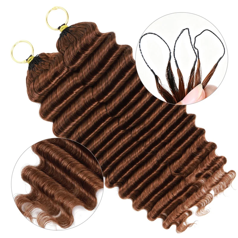 14″ – 24″ #30 Deep Wave Human Hair Crochet Hair