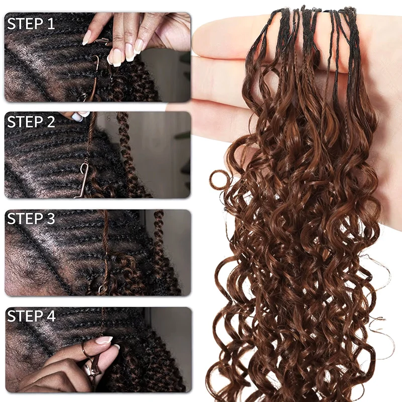 14″ – 24″ #30 Burmese Curly Human Hair Crochet Hair