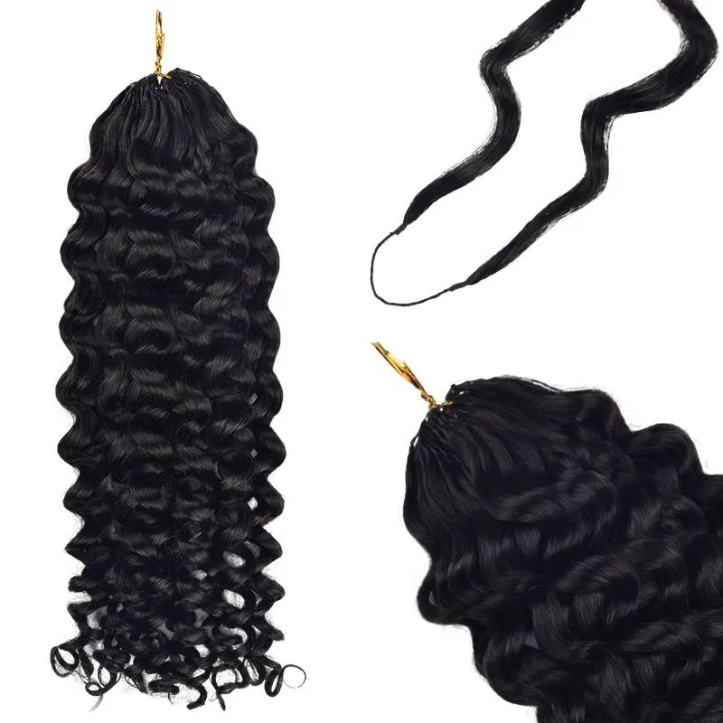 14″ – 24″ Natural Color Deep Curly Human Hair Crochet Hair