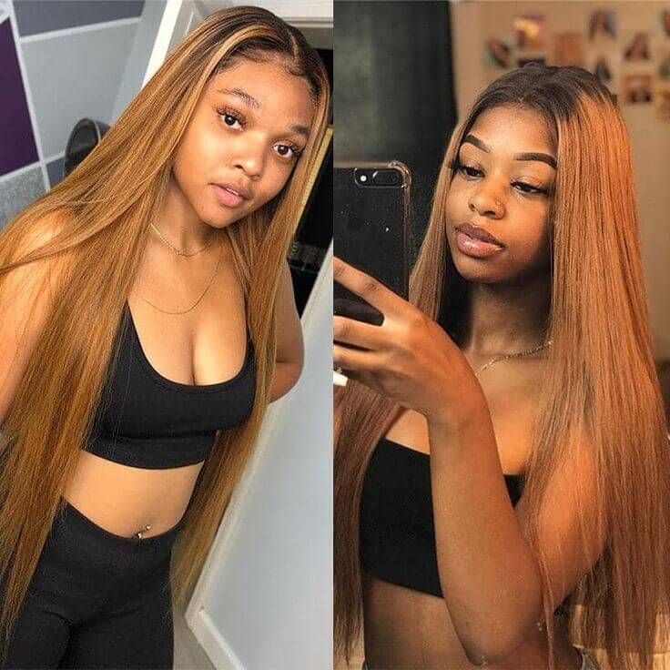 10″ – 20″ #1B/30 Color Straight Human Hair 4*4 Lace Closure