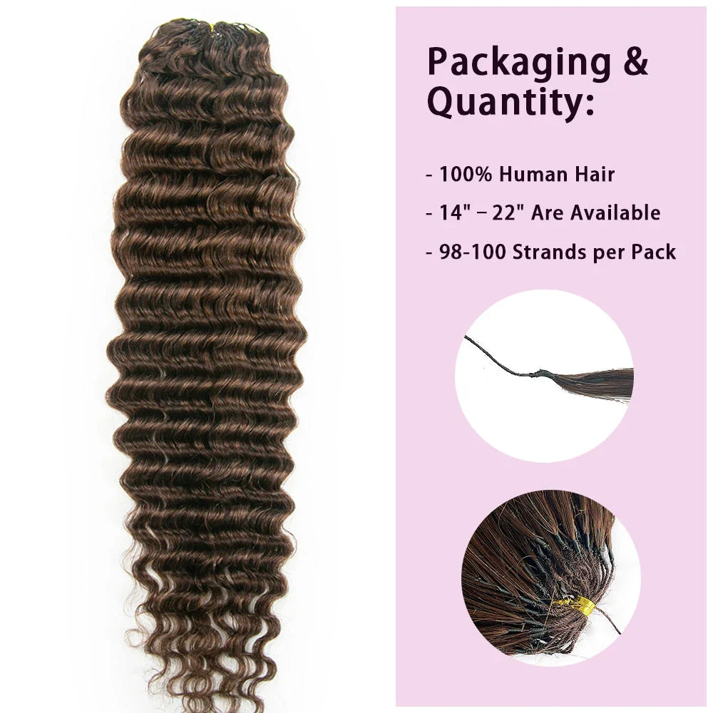 14″ – 24″ #4 Deep Wave Human Hair Crochet Hair
