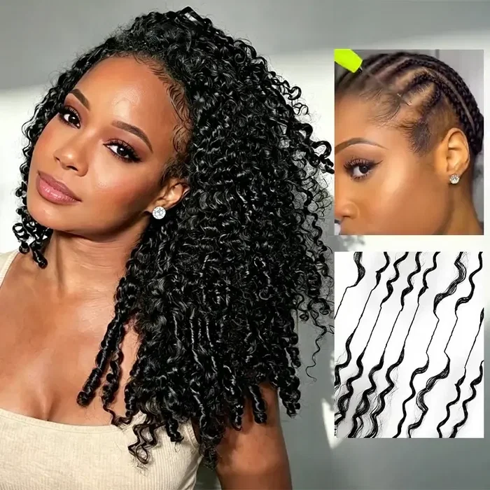 14″ – 24″ Natural Color Burmese Curly Human Hair Crochet Hair