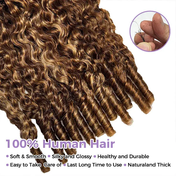 14″ – 24″ #4/27 Burmese Curly Human Hair Crochet Hair