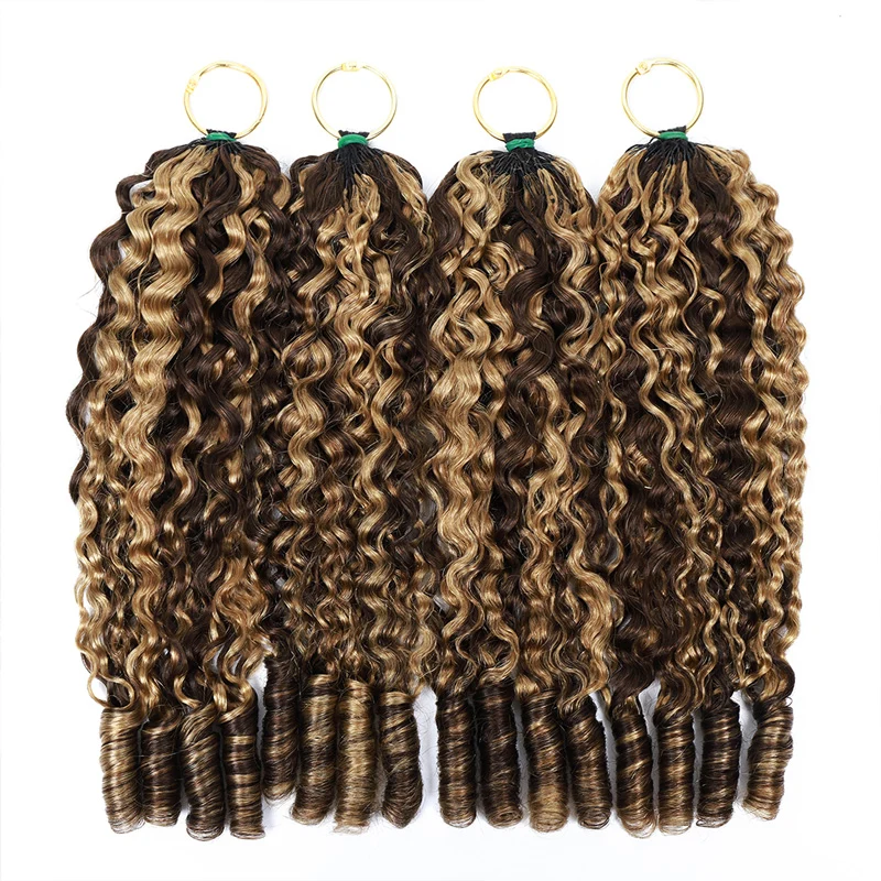 14″ – 24″ #4/27 Burmese Curly Human Hair Crochet Hair