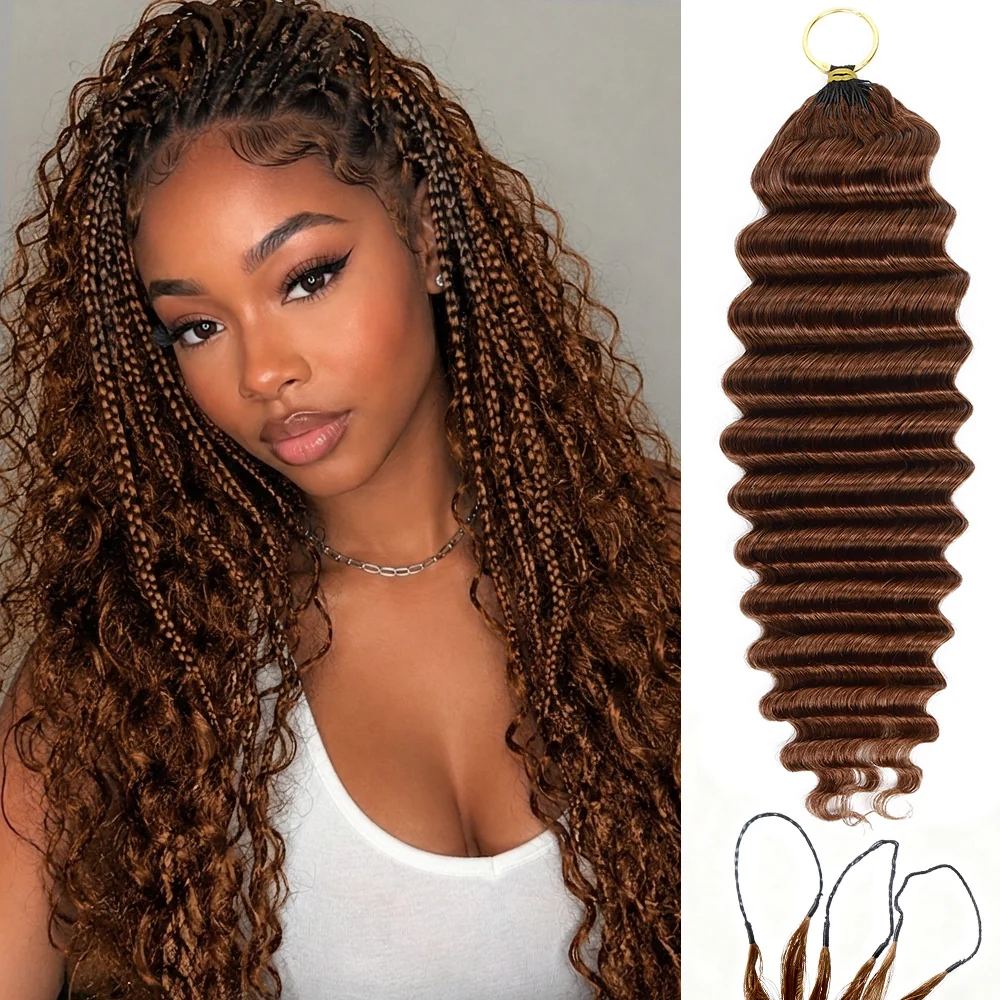 14″ – 24″ #30 Deep Wave Human Hair Crochet Hair