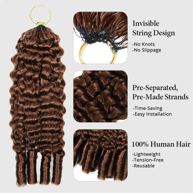 14″ – 24″ #30 Burmese Curly Human Hair Crochet Hair