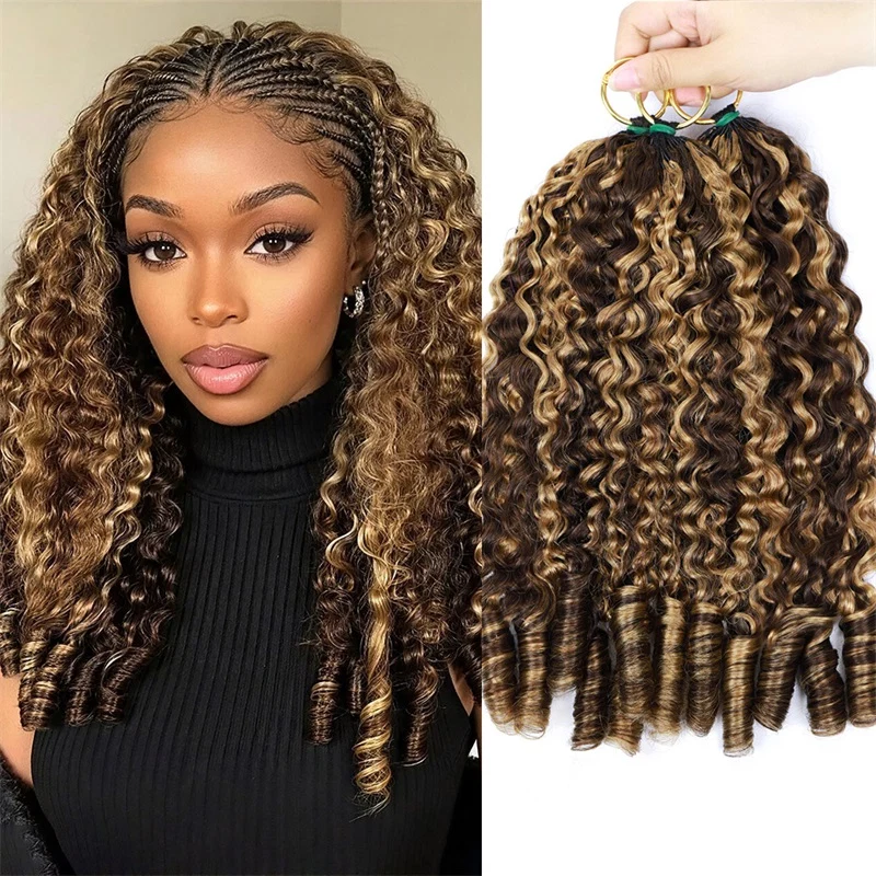 14″ – 24″ #4/27 Burmese Curly Human Hair Crochet Hair