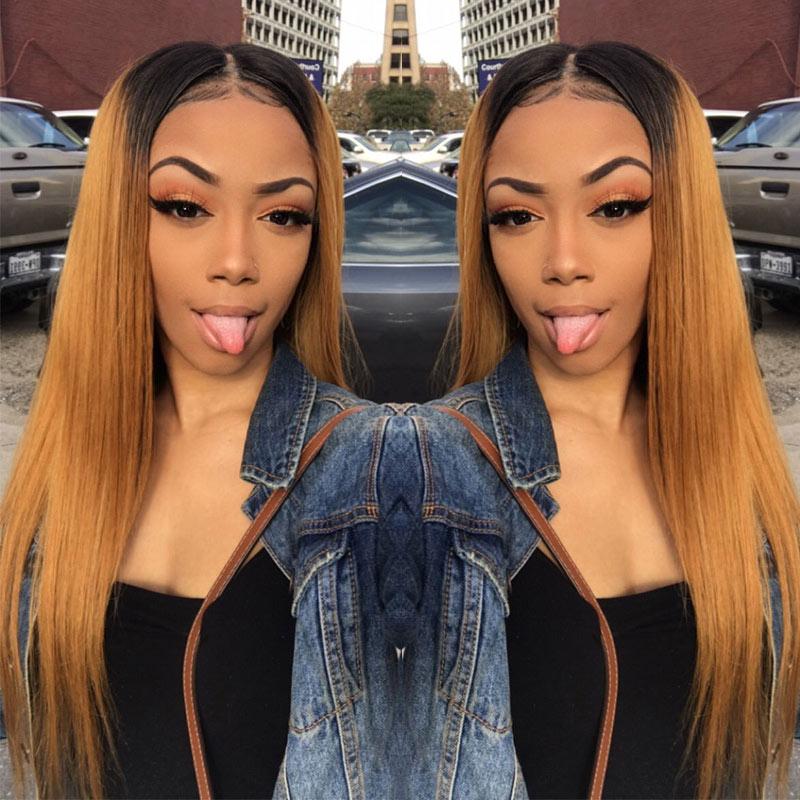 10″ – 20″ #1B/30 Color Straight Human Hair 4*4 Lace Closure