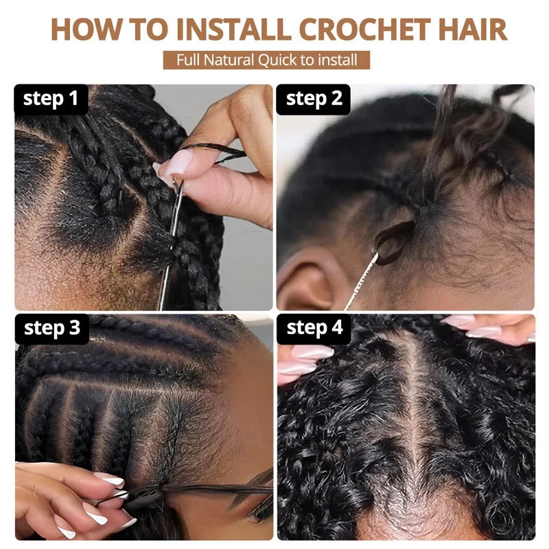 14″ – 24″ #30 Deep Wave Human Hair Crochet Hair